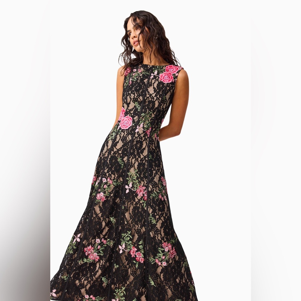 Elliatt Morgaine Lace Gown in Black size S NWT Black-tie events Galas Evening - Picture 3 of 9